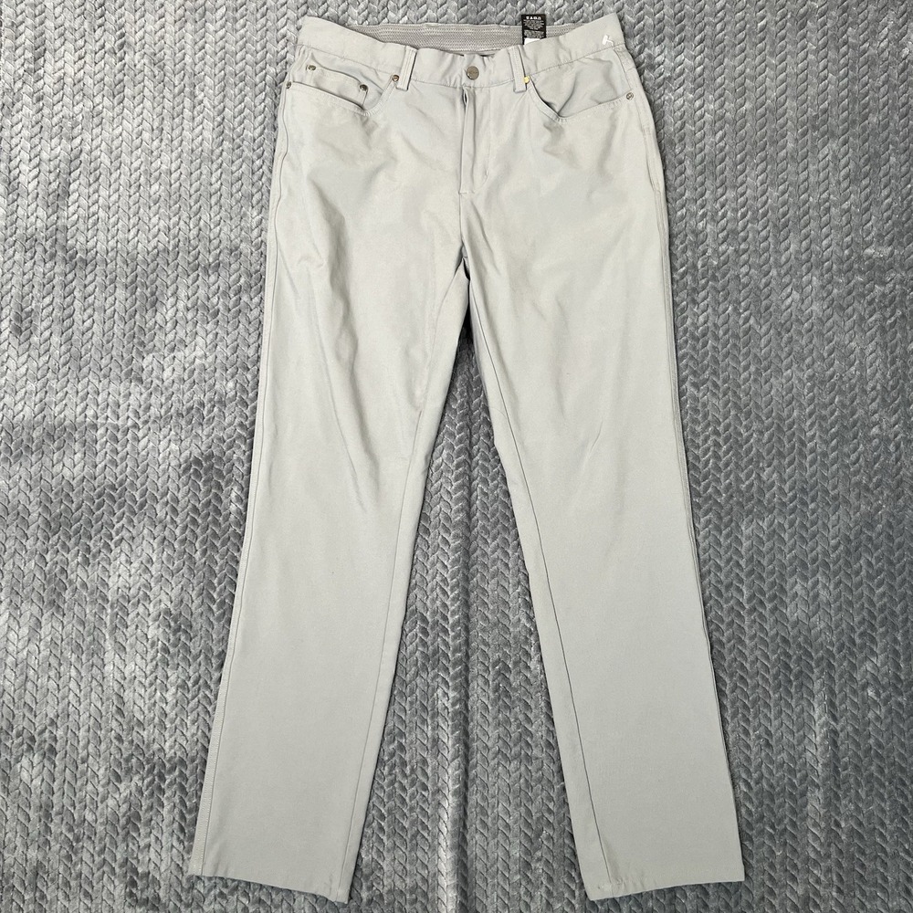 Greg Norman Chino Golf Pants Taupe Gray Men's Size 32x30 Stretch Performance